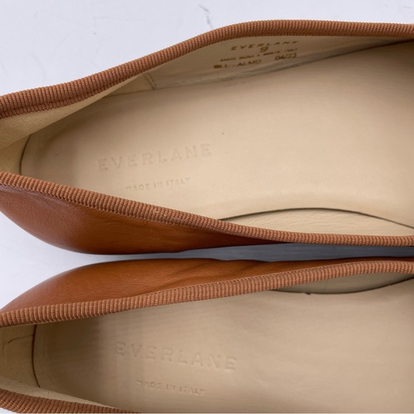 NEW Everlane Toasted Almond Tan Italian Leather The Day Tie Ballet Flat Size 9 - Picture 12 of 13